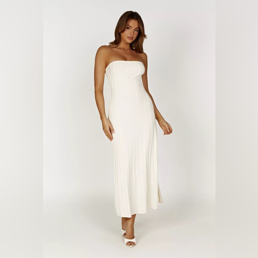 Meshki Dolce Extreme Rib Strapless Midi Dress